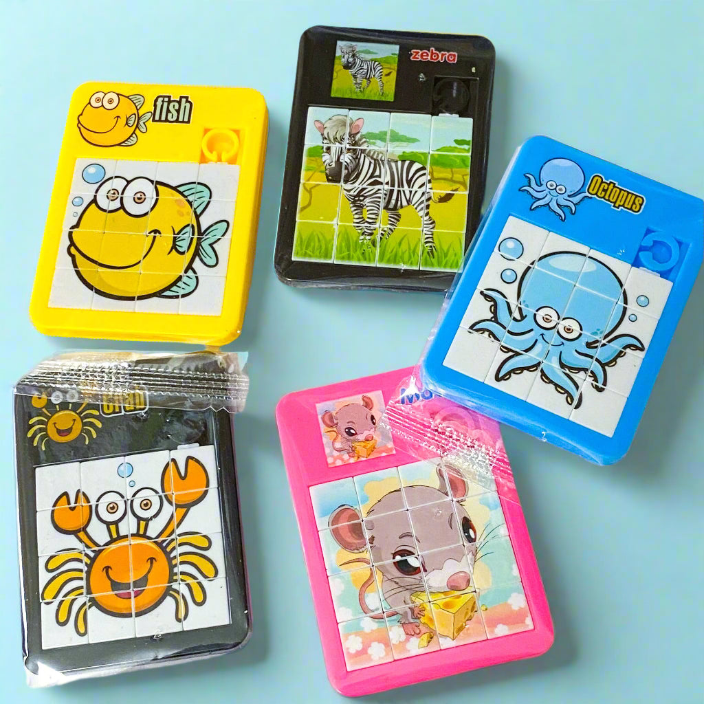sliding block puzzle puzzles kids toy toys party bag bags uk cute kawaii animal animals plastic fun parties children childrens