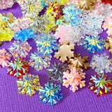 acrylic snowflake snowflakes shiny glittery ab iridescent 8mm small mini christmas craft supplies shop store uk set of 20 little fb fbs flatback flatbacks embellishments flat back