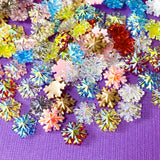 acrylic snowflake snowflakes shiny glittery ab iridescent 8mm small mini christmas craft supplies shop store uk set of 20 little fb fbs flatback flatbacks embellishments flat back