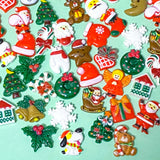 festive resin acrylic flatback flat back backs fb fbs embellishment uk cute kawaii craft supplies shop store christmas red white green candy cane house santa sleigh snowflake tree trees star rudolph present angel fun bundle bargain save