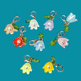 pearl pearly flower flowers silver tone metal lobster clip clips planner charm charms accessory stocking filler fillers pretty small leaf uk cute kawaii gift gifts