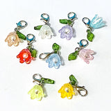 On offer! PEARLY FLOWER & LEAF Silver CLIP- 9 Iridescent Colours