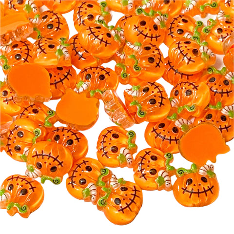 halloween orange pumpkin pumpkins scary spooky acrylic resin flatback flat back backs fb fbs uk cute kawaii craft supplies shop store 10mm small mini little embellishment embellishments
