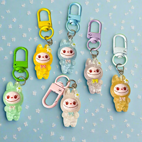 labubu lafufu labubus lafufus cute kawaii japanese anime resin charm charms keyring clip clips bag accessory gift gifts shop store uk metal rabbit rabbits scary funny toy
