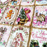 On Offer! SHABBY CHIC Vintage Pink Christmas Postcards