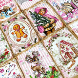 On Offer! SHABBY CHIC Vintage Pink Christmas Postcards