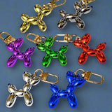 balloon dog dogs metallic shiny keyring key ring rings chain keychain bag charm charms clip clips uk cute kawaii gift gifts shop store red purple blue green silver pewter gunmetal gold pretty bright 3d 3 dimensional chunky