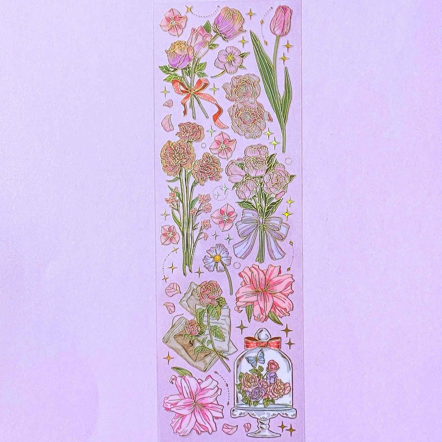 flower flowers floral pink red strawberry strawberries lily lillies pretty blossom clear plastic pet pvc stationery shop store planner supplies addict bottle jar rose roses tulip tulips peach pale