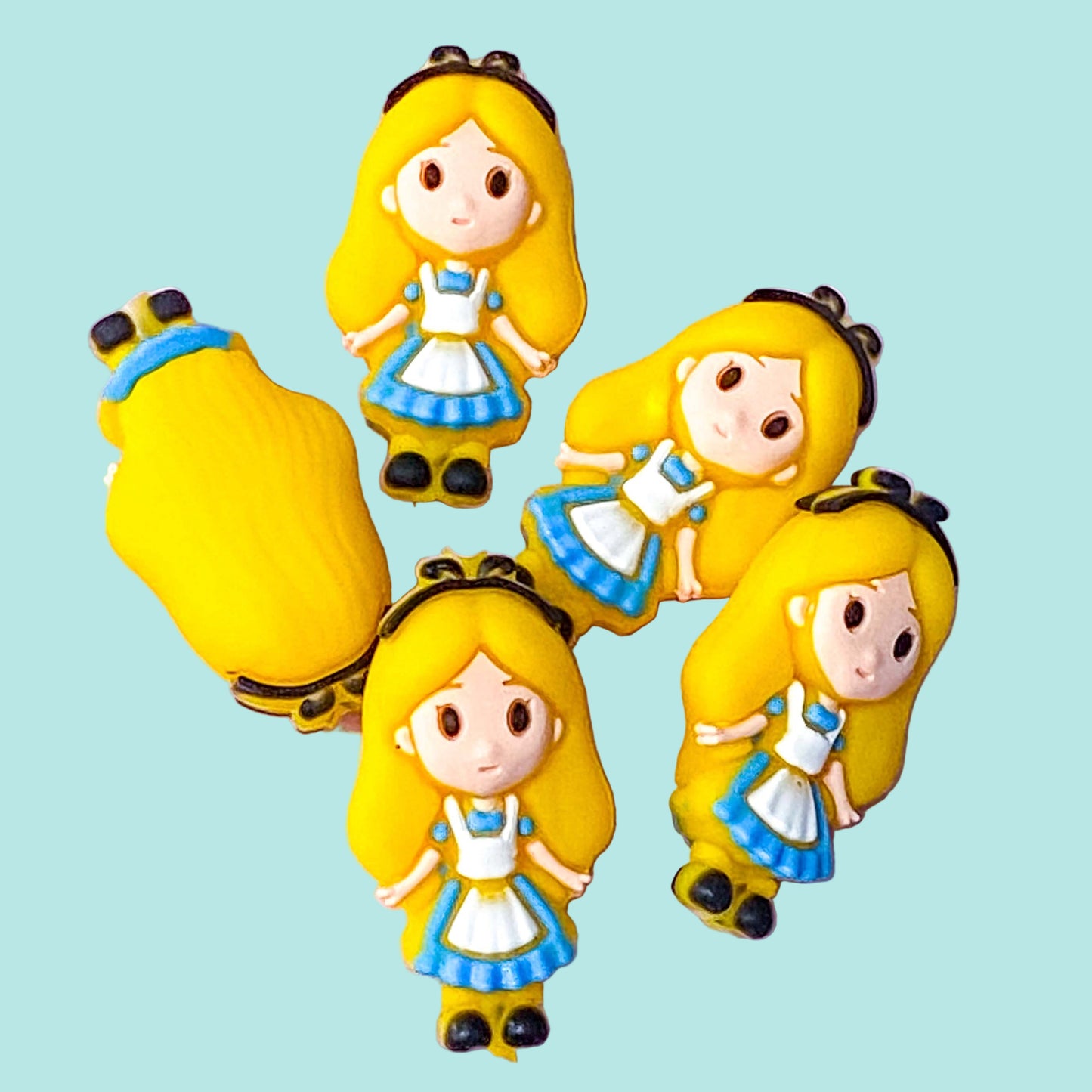 alice in wonderland huge large jumbo big silicone bead beads uk cute kawaii craft supplies shop store beaded pen pens make your own jewellery fun kids yellow blue girl
