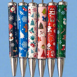 Christmas pen blank base cute kawaii festive beaded pens build your own make fun stationery uk shop store gift gifts presents pattern patterned pink red green blue white black