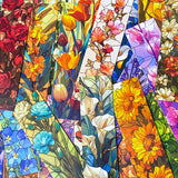 colourful card cardboard bookmark bookmarks book mark marks uk cute kawaii stationery gift gifts shop store pretty flower flowers floral stained glass windows vibrant set 4