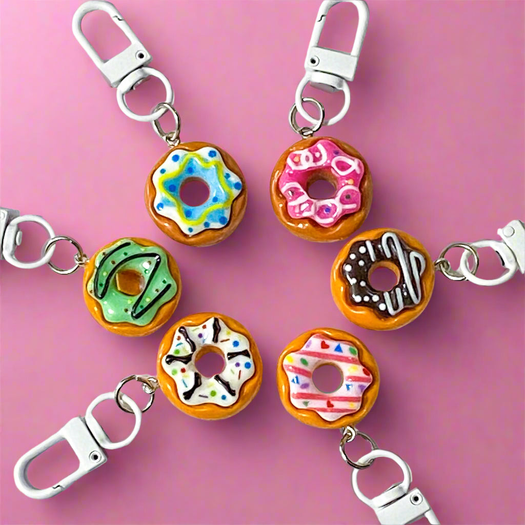 DONUTS Resin CLIP KEY CHAIN Bag Charm