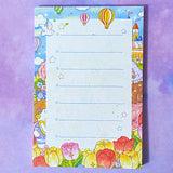 large lined sticky memo memos pad note book notepad notes post it its uk cute kawaii floral flower flowers pretty lines gift gifts shop store stationery lover lovers rose roses balloon lily of the valley pansy tulip tulips