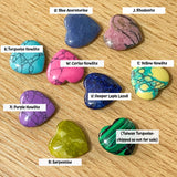 worry stone pocket stones gemstone gem hug comfort worry palm hand heart hearts shape shaped uk cute kawaii gift gifts magical amethyst howlite rhodonite serpentine ruby in zoisite red jasper magnesite crackle quartz green obsidian glass stocking filler fillers crackle quartz tiger's eye unakite dyed aventurine unakite lapis lazuli