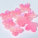 iridescent ab coated glass 4 petal petalled flower flowers bead beads uk cute kawaii colourful craft supples shop store pink lilac purple turquoise green blue shimmer 18mm jewellery making