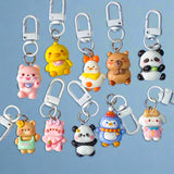uk cute kawaii keyring keyrings bag charm charms clip clips key ring chain metal resin animal animals gift gifts shop store panda bear pandas bears cat cats penguin  penguins dog puppy chicken chick capybara duck