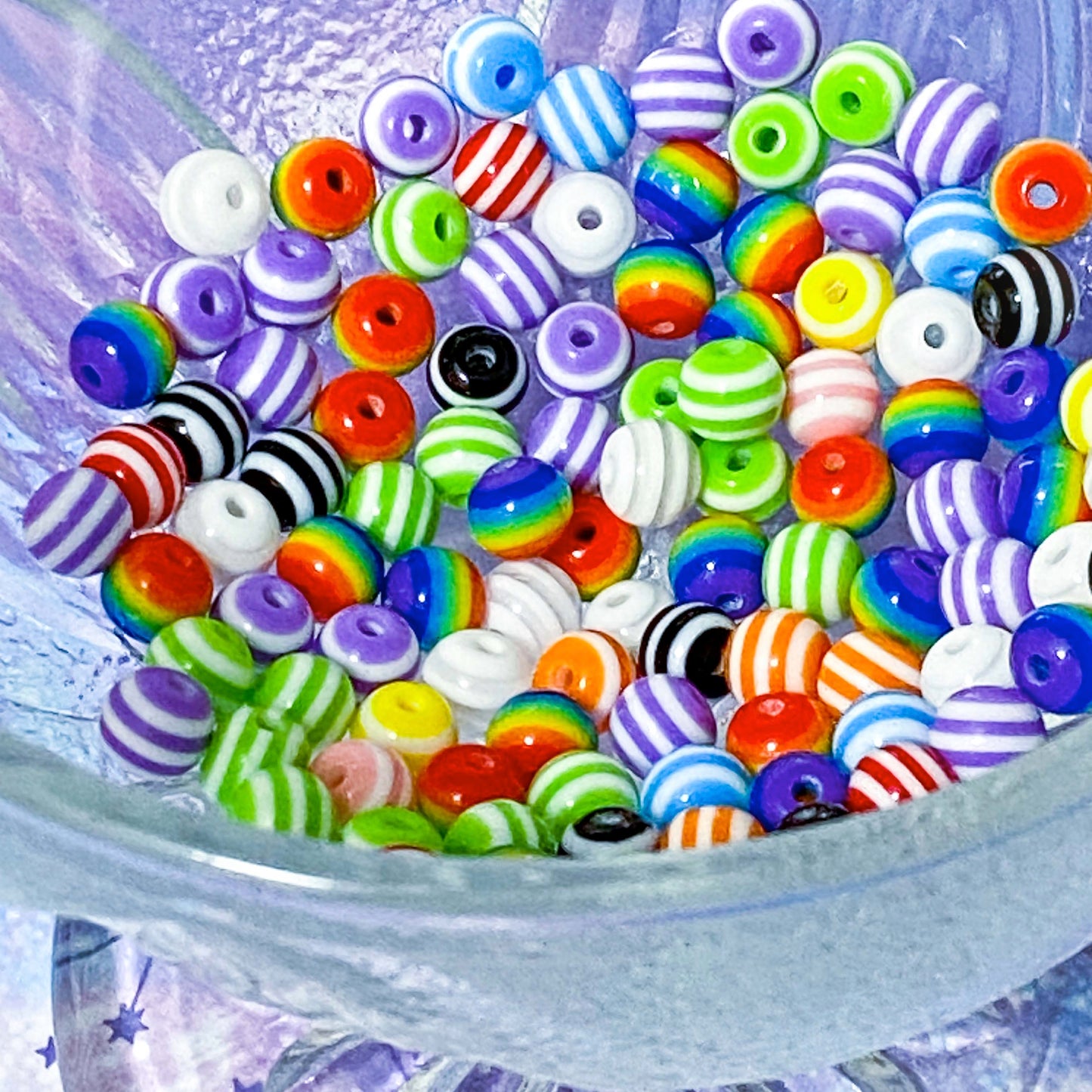 rainbow striped stripe stripy bead beads small mini little tiny 6mm acrylic plastic round craft supplies crafts shop store uk jewellery making