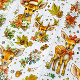 CHRISTMAS DEER & FOLIAGE Flat Holo Foil Stickers