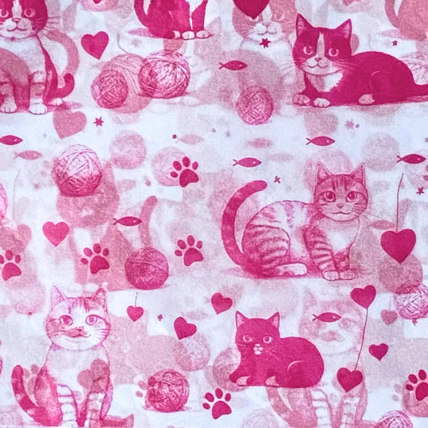 pink cat cats tissue paper sheet sheets pack of 2 tester taster bundle uk cute kawaii kitty kitten kittens white paper wrapping wrap packaging supplies shop store