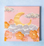 oil painting paintings 3d sticky memo memos pad note notes index tabs post it its uk cute kawaii stationery landscape landscapes pretty fields flower floral square 50 sheets big mountain moon sunset art