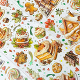 festive gingerbread ginger bread men man house houses cottage cute kawaii sticker stickers stationery sheet pack holo holographic foil foiled pretty uk planner addict supplies shop store brown green red colourful