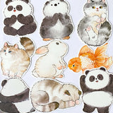 cute cuddly chubby  fat obese animal animals postcards post card cards uk cute kawaii stationery planner addict supplies otter otters panda pandas bunny bunnies rabbit rabbits cat cats fish goldfish shaped