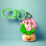 pot plant plants garden flower flowers cute kawaii keyring keychain key clip bag charm charms funny animal animals pig cat rabbit bunny puppy dog panda pandas gift gifts uk shop store