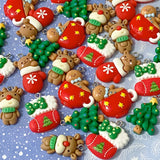 uk cute kawaii craft crafts supplies shop store red green white festive christmas resin charm charms pendant pendants stocking stockings tree trees mug mugs gingerbread man men rudolph reindeer bear bears stockings