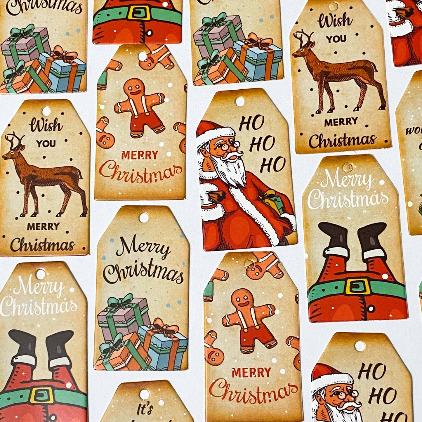KRAFT CHRISTMAS Gift Tags x 12