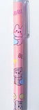 Clearance- just 99p! PINK KAWAII BUNNY & BEAR Slim Black Gel Ink PEN