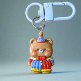 cute kawaii animal clip clips bag charm charms white metal keyring key chain fox elephant cat raccoon bear panda frog mouse sheep ram cow gift gifts shop store