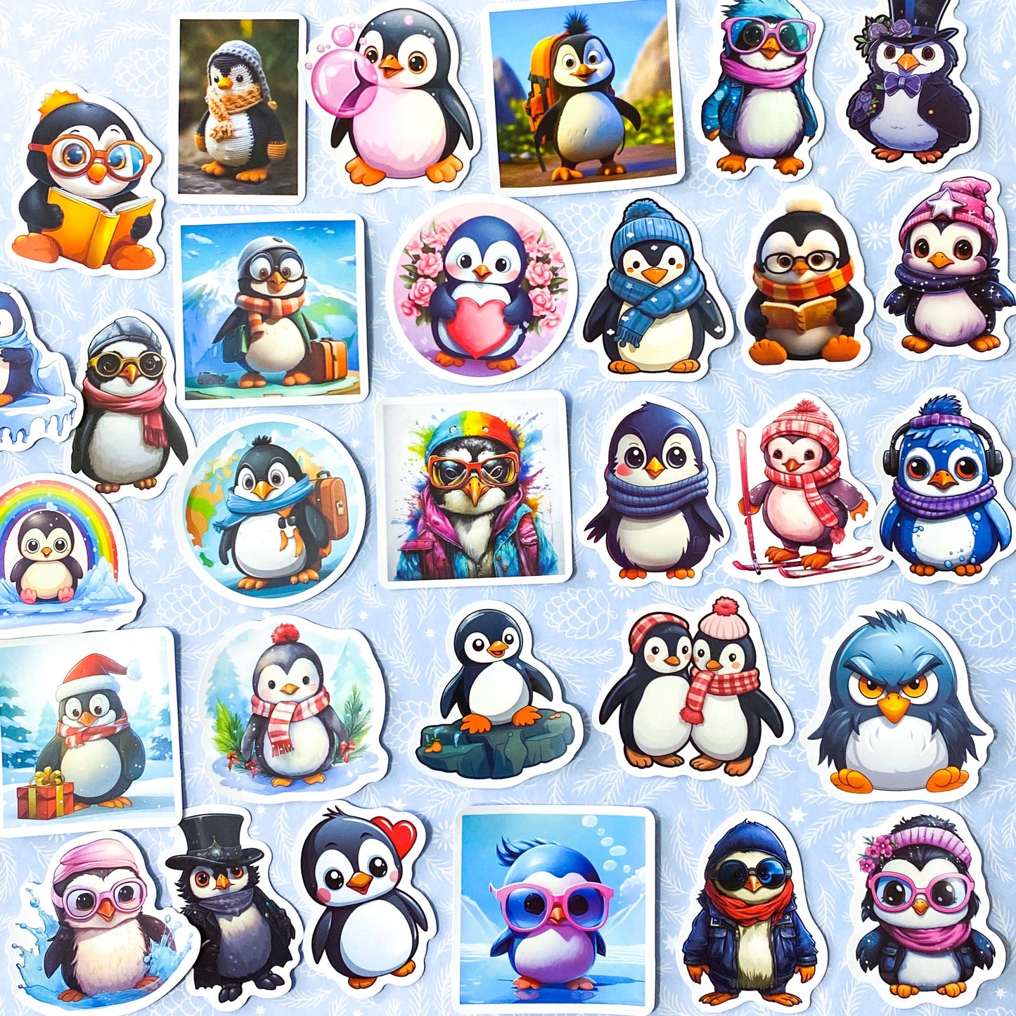 cute kawaii penguin penguins laptop glossy sticker stickers pack big large uk stationery gift gifts shop store