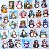 cute kawaii penguin penguins laptop glossy sticker stickers pack big large uk stationery gift gifts shop store