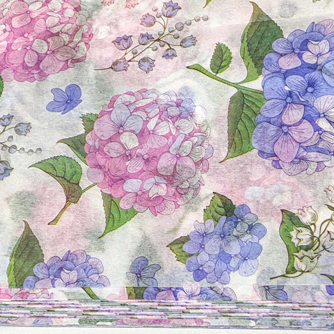 tissue paper floral flower flowers hydrangea hydrangeas pack of 2 sheets uk cute kawaii stationery packaging supplies wrap gift gifts