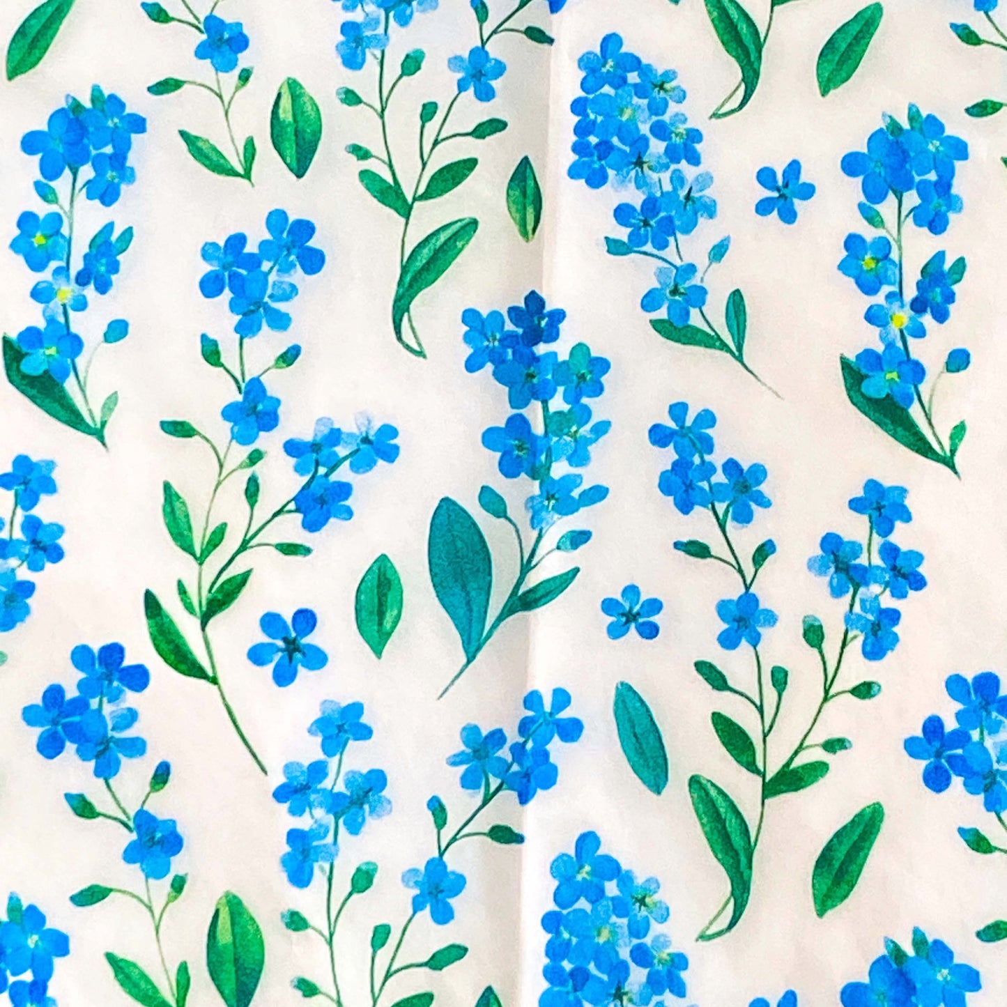 forget me not flower lfowers floral blue turquoise pattern tissue paper sheet sheets uk cute kawaii pretty packaging supplies shop store green bargain gift gifts wrap wrapping