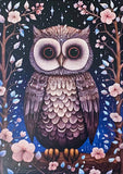 beautiful floral woodland animal animals creature post card postcards cards uk winter christmas greetings stationery supplies shop store fox deer owl badger mouse hare rabbit bear owl ornate foliage dark blue green
