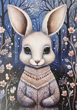 beautiful floral woodland animal animals creature post card postcards cards uk winter christmas greetings stationery supplies shop store fox deer owl badger mouse hare rabbit bear owl ornate foliage dark blue green