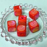 red and white and green Christmas festive bead beads jumbo large big acrylic uk cute kawaii craft supplies snowman snowmen round cube square santa hat hats 30mm 15mm gingerbread men tree trees fir antlers angel angels wings wing gold green