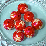 red and white and green Christmas festive bead beads jumbo large big acrylic uk cute kawaii craft supplies snowman snowmen round cube square santa hat hats 30mm 15mm gingerbread men tree trees fir antlers angel angels wings wing gold green