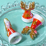 red and white and green Christmas festive bead beads jumbo large big acrylic uk cute kawaii craft supplies snowman snowmen round cube square santa hat hats 30mm 15mm gingerbread men tree trees fir antlers angel angels wings wing gold green