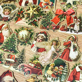 a victorian vintage retro christmas festive laptop sticker stickers set k cute kawaii red green white sepia stationery gift gifts matte satin old fashioned seals santa car tree trees present angel angels girl children bauble star snow globe
