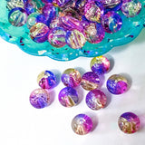 large big 10mm 1cm glass bead beads uk cute kawaii crackle glaze pink purple blue lilac champagne cream colourful pretty craft supplies shop store cute kawaii jewellery making jumbo