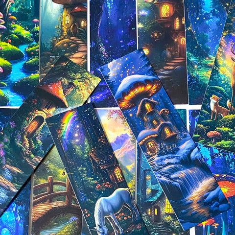 magic magical woodland wood animals fantasy bookmark bookmarks card slim pretty art mushrooms fairytale uk cute kawaii stationery shop store