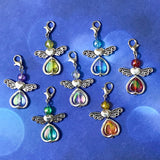 planner clip clips charm charms stitch marker cute kawaii angel angels pretty silver metal uk gift gifts stocking filler iridescent ab heart hearts pink blue green clear red turquoise orange yellow