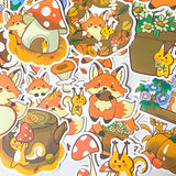 fox foxes squirrel squirrels woodland forest animal animals laptop sticker stickers set uk cute kawaii autumn fall leaves trees floral flowers pretty gift gifts lever lovers