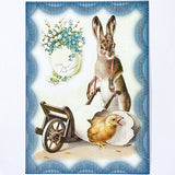 easter spring postcard postcards greetings car cards cute kawaii vintage retro victorian bunny rabbit rabbits bunnies egg eggs blue pastel nostalgia nostalgic sticker stickers seals envelope envelopes kraft brown uk stationery supplies shop store