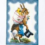 easter spring postcard postcards greetings car cards cute kawaii vintage retro victorian bunny rabbit rabbits bunnies egg eggs blue pastel nostalgia nostalgic sticker stickers seals envelope envelopes kraft brown uk stationery supplies shop store