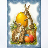 easter spring postcard postcards greetings car cards cute kawaii vintage retro victorian bunny rabbit rabbits bunnies egg eggs blue pastel nostalgia nostalgic sticker stickers seals envelope envelopes kraft brown uk stationery supplies shop store