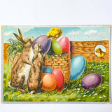 easter spring postcard postcards greetings car cards cute kawaii vintage retro victorian bunny rabbit rabbits bunnies egg eggs blue pastel nostalgia nostalgic sticker stickers seals envelope envelopes kraft brown uk stationery supplies shop store