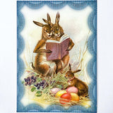 easter spring postcard postcards greetings car cards cute kawaii vintage retro victorian bunny rabbit rabbits bunnies egg eggs blue pastel nostalgia nostalgic sticker stickers seals envelope envelopes kraft brown uk stationery supplies shop store